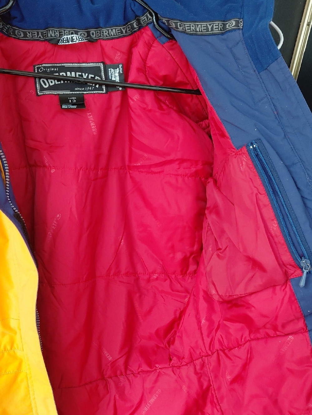 Vintage Obermeyer Bright Orange Ski Jacket | 80s 90s Colorblock Retro Snow Coat - Picture 6 of 10